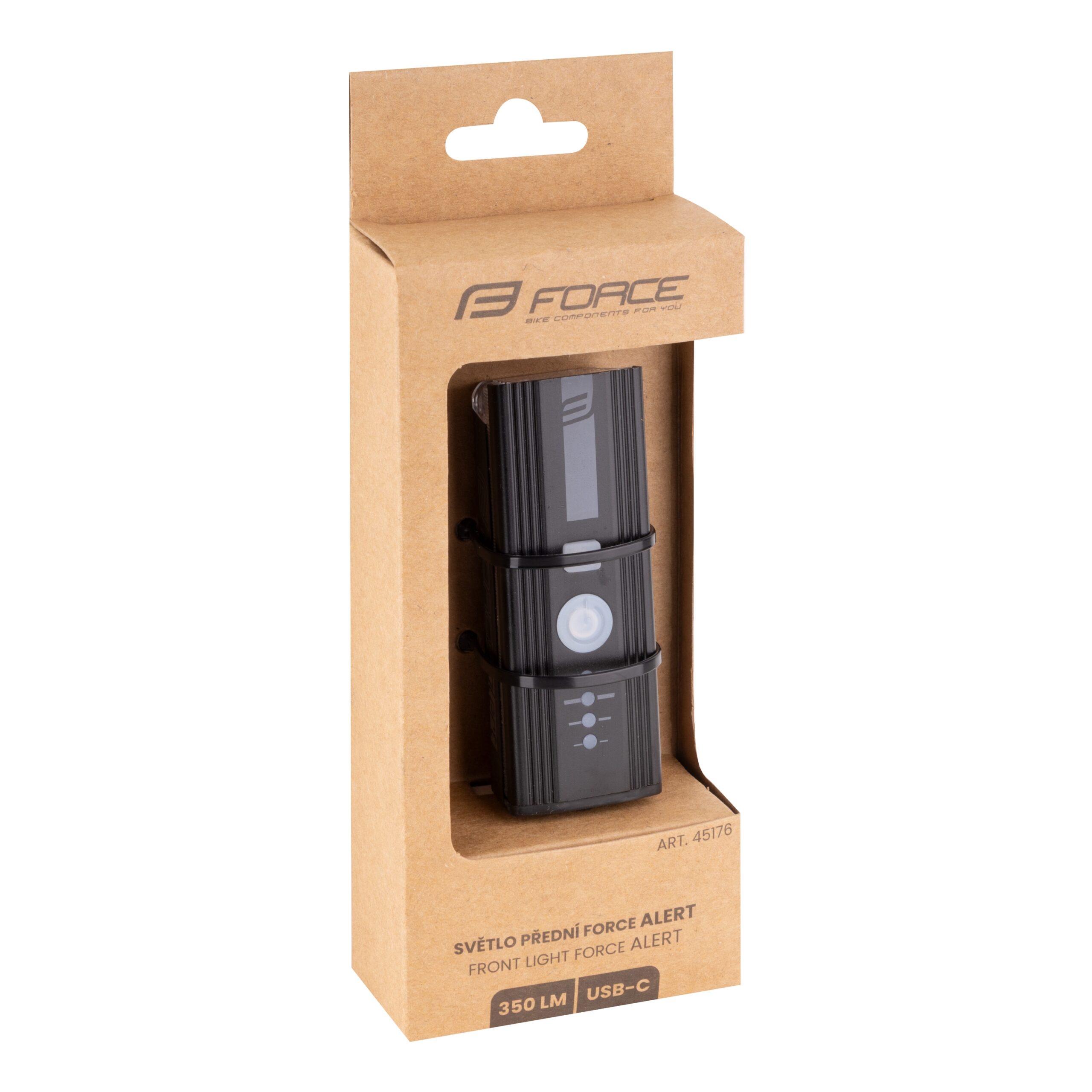 Světlo přední FORCE ALERT 350LM USB, černé - Obrázek 2